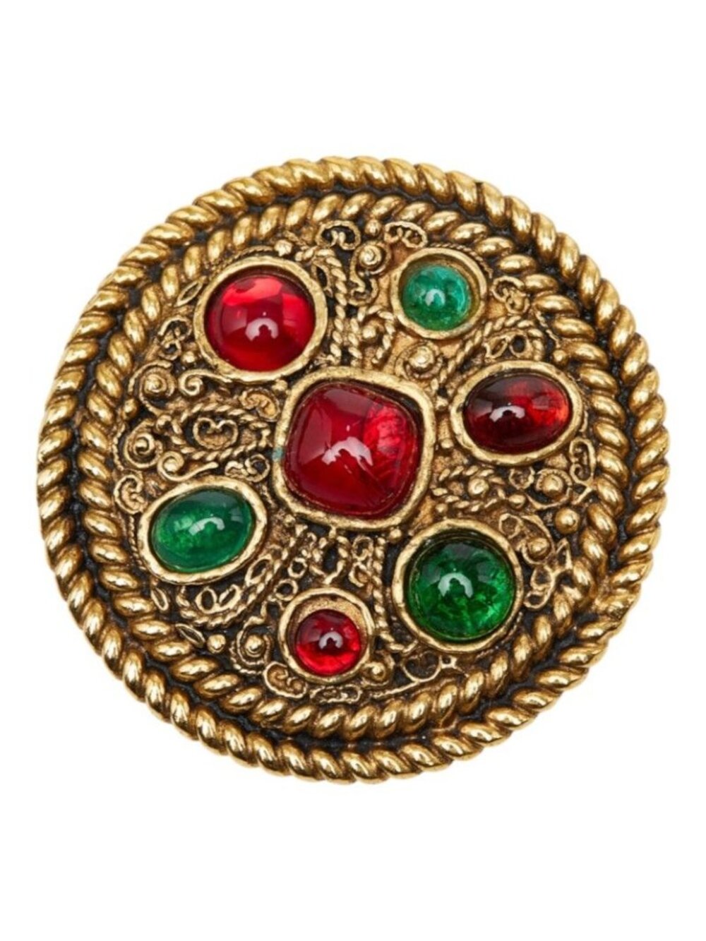 Chanel Brooch Pins Round Gold Plated